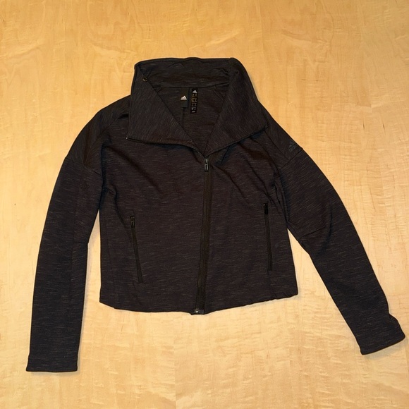 adidas Tops - Adidas Charcoal Zip-Up sweatshirt